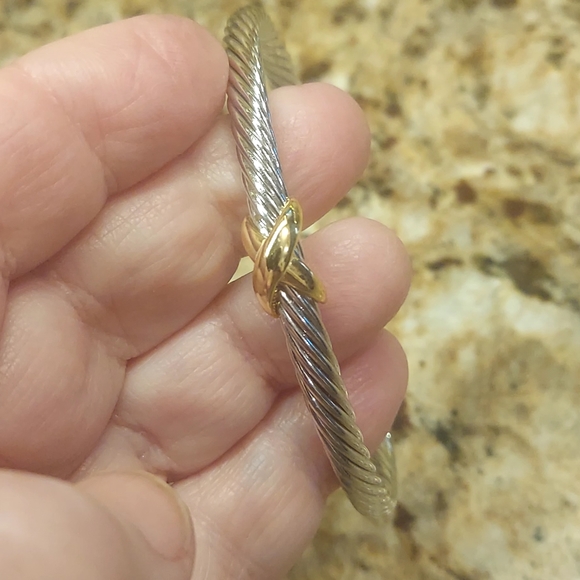 💎David Yurman 925 & 14k gold 5mm Signature X Cable Bracelet. - Picture 5 of 14